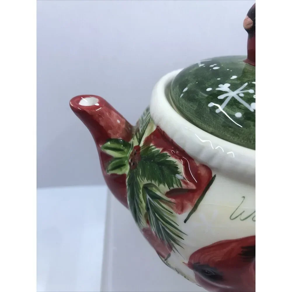 Yankee Candle Cardinal Christmas Warm Hearts Teapot Votive Holder